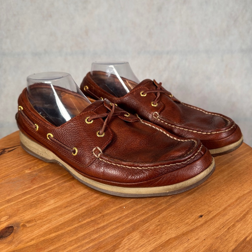 Sperry Top-Sider Billfish Boat Shoes Mens 11M Tan Leather Fair Condition 0579060 - Picture 4 of 16